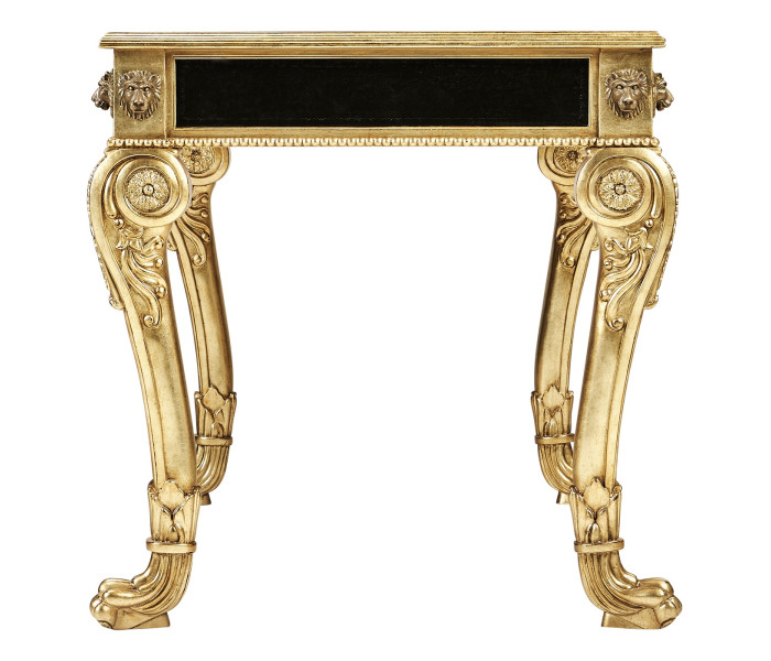 Italian Lions Paw Desk  - Black leather top