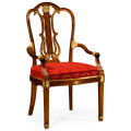 Neo-classical gilded lyre back dining armchair
