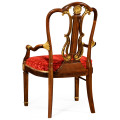 Neo-classical gilded lyre back dining armchair
