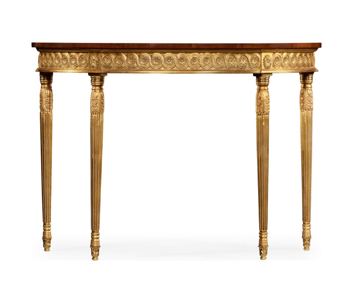 Mahogany demilune console table