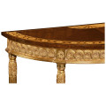 Mahogany demilune console table