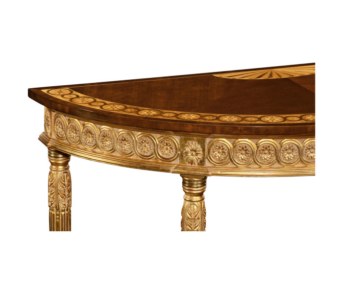 Mahogany demilune console table