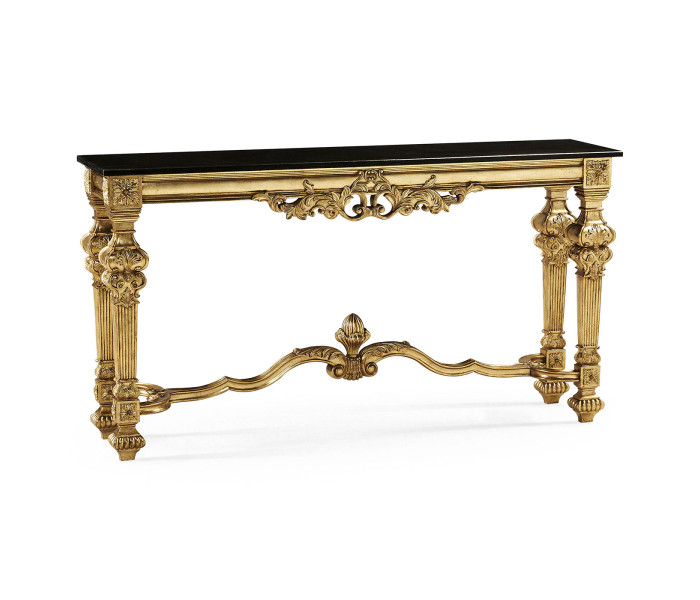 French Century Console - Black Granite top