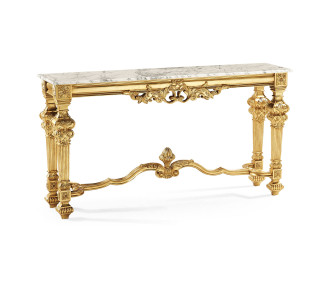 French Century Console - White Calacatta marle top