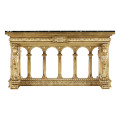 French Library Table - Gold leaf & Nero Marquina marble top