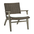 Grey and rattan  lounge chair