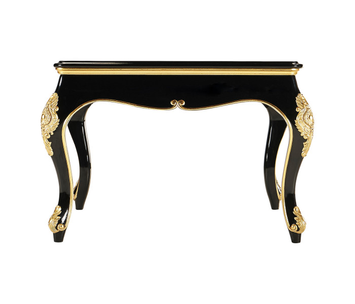 Ocala Black Coffee Table with clear glass top