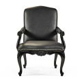 Clivedon Carved Chair - Black Leather