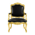 Carving chair - Black leather