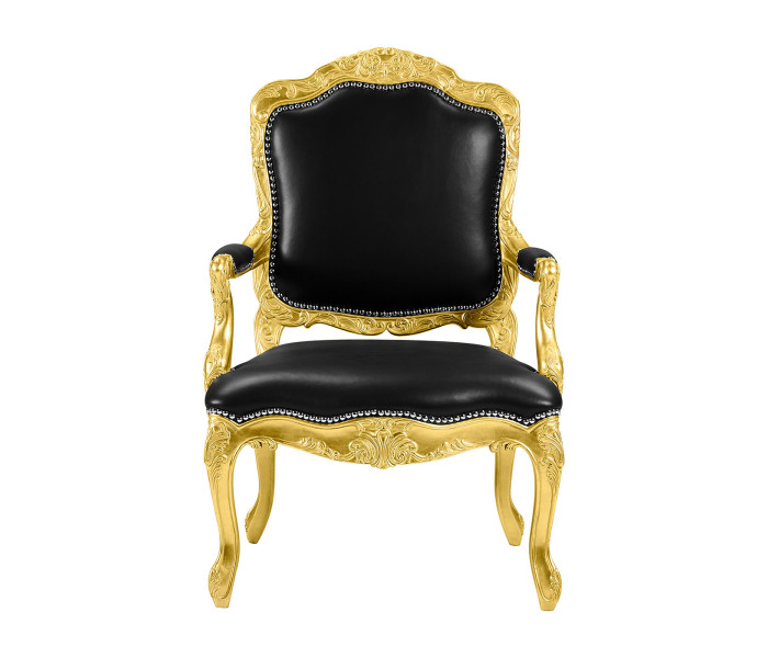 Carving chair - Black leather