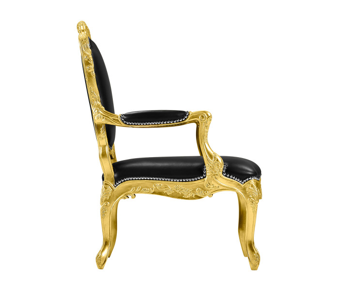 Carving chair - Black leather