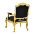 Carving chair - Black leather