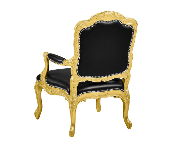 Carving chair - Black leather