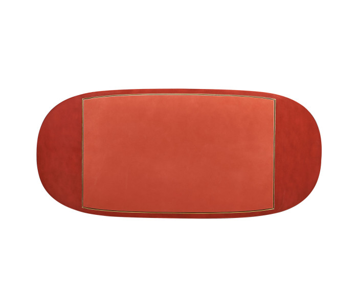 Oval Desk - RED  BRICK LEATHER 031-01-00210