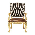 Conservatory Chair -  Serengeti Chocolate Zebra & Cuero Croc British Tan