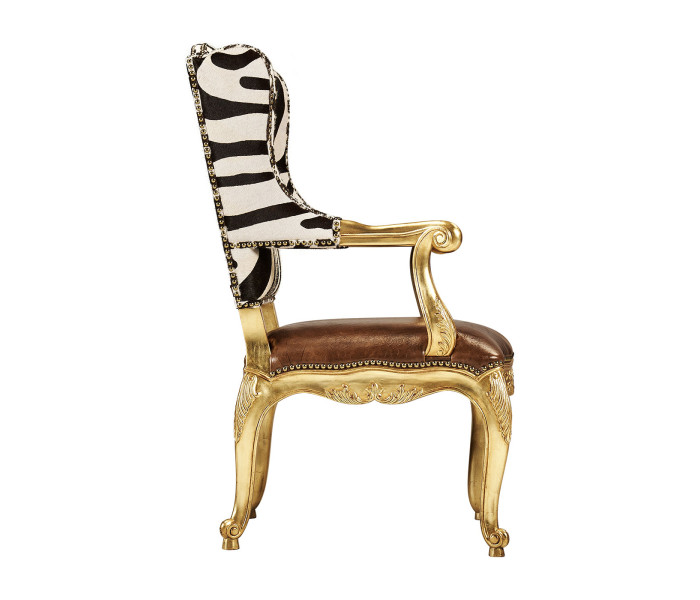 Conservatory Chair -  Serengeti Chocolate Zebra & Cuero Croc British Tan