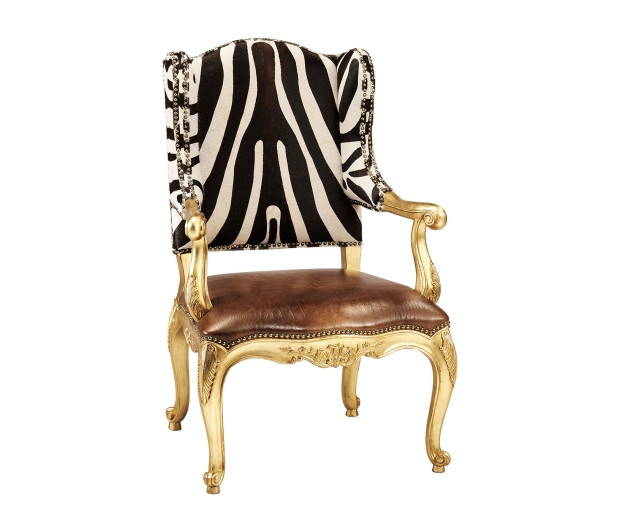 Conservatory Chair -  Serengeti Chocolate Zebra & Cuero Croc British Tan