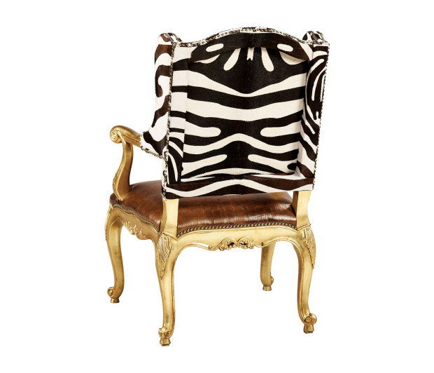 Conservatory Chair -  Serengeti Chocolate Zebra & Cuero Croc British Tan