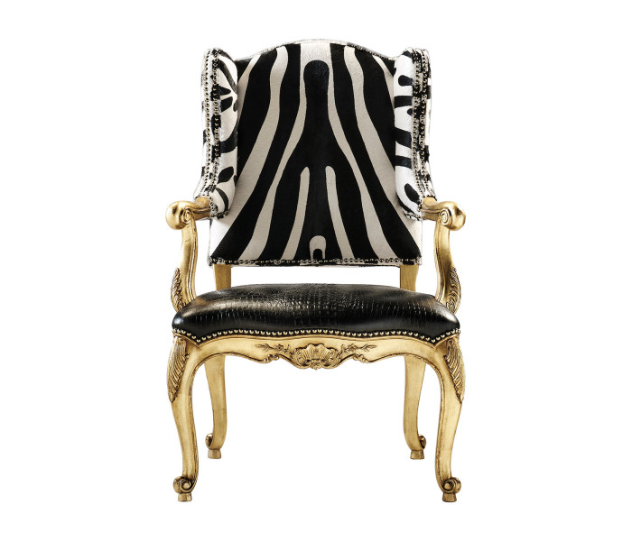 Conservatory Chair -  Serengeti Black and White Zebra & Sophistigator color blac