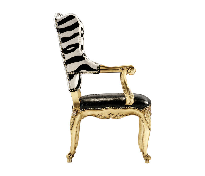 Conservatory Chair -  Serengeti Black and White Zebra & Sophistigator color blac