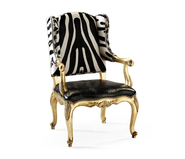 Conservatory Chair -  Serengeti Black and White Zebra & Sophistigator color blac