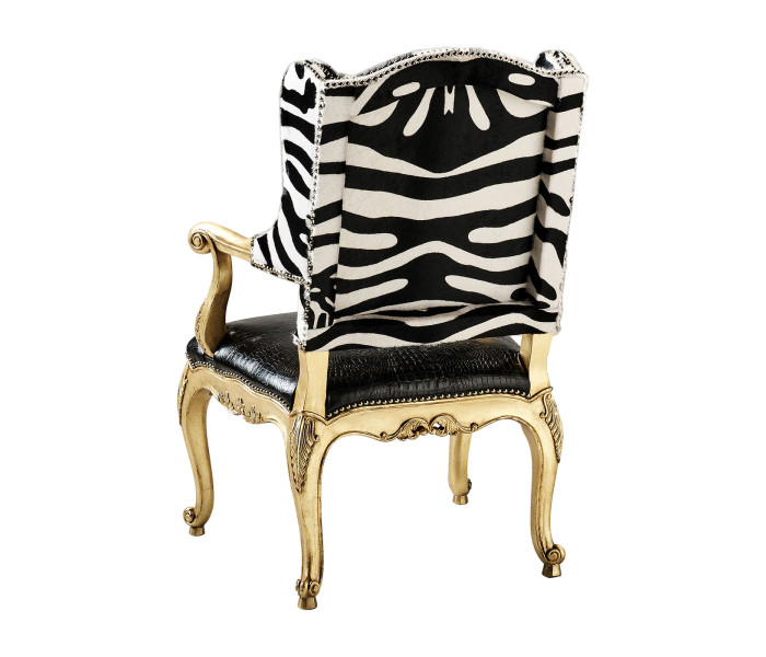 Conservatory Chair -  Serengeti Black and White Zebra & Sophistigator color blac