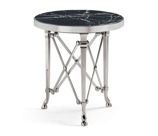 Gueridon accent table Nero Marquinia top