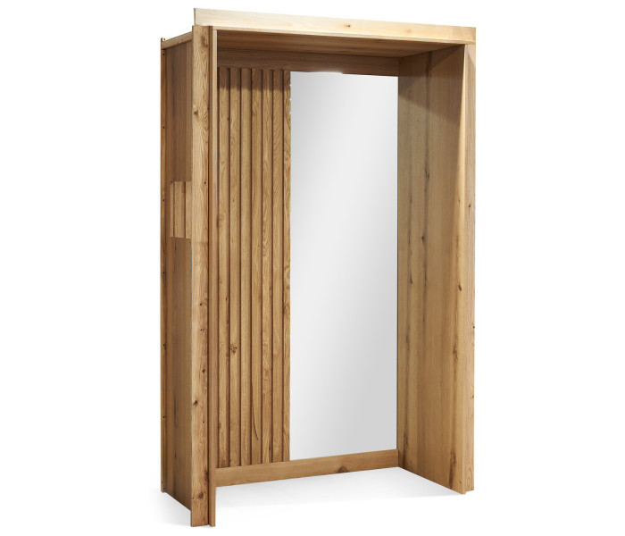 CORRIDOR WALL CLADDING FEATURE WITH MIRRORS & REMOVABLE FURNITURE (LEFT)