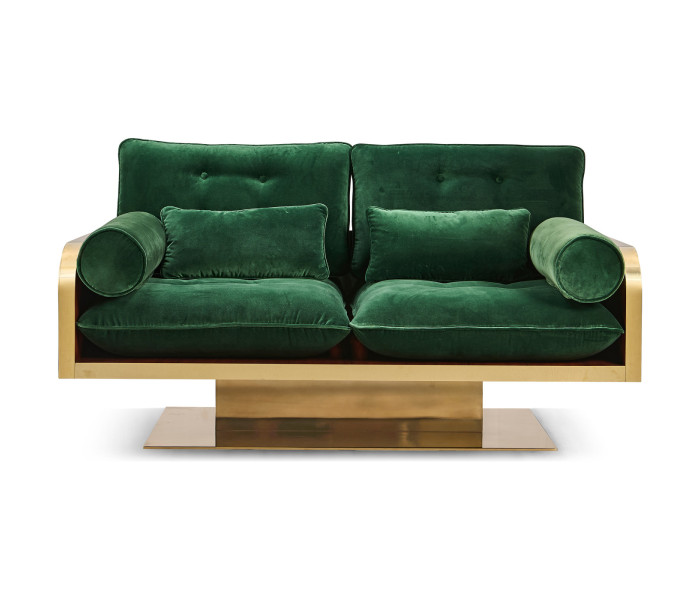 Wood Shell 2 Seat Loveseat