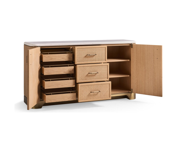 Custom mini bar in 2-Bay Suites with a pantry