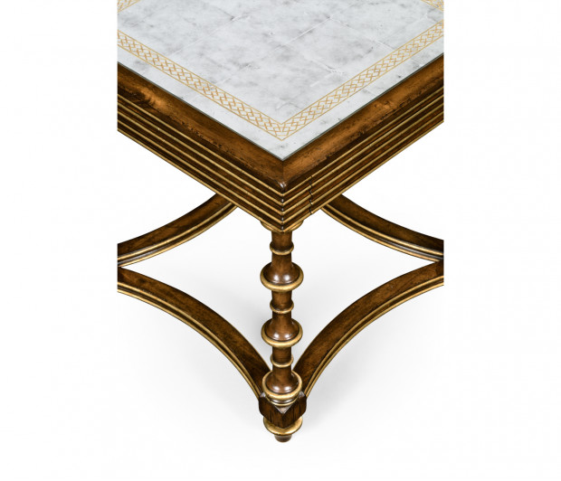 Walnut and Églomisé Side Table