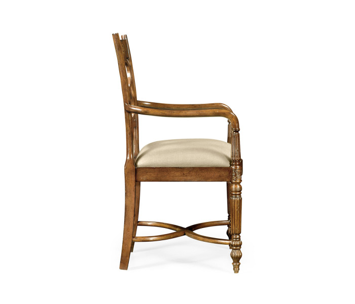 Rope twist veneer open back chair (Arm)