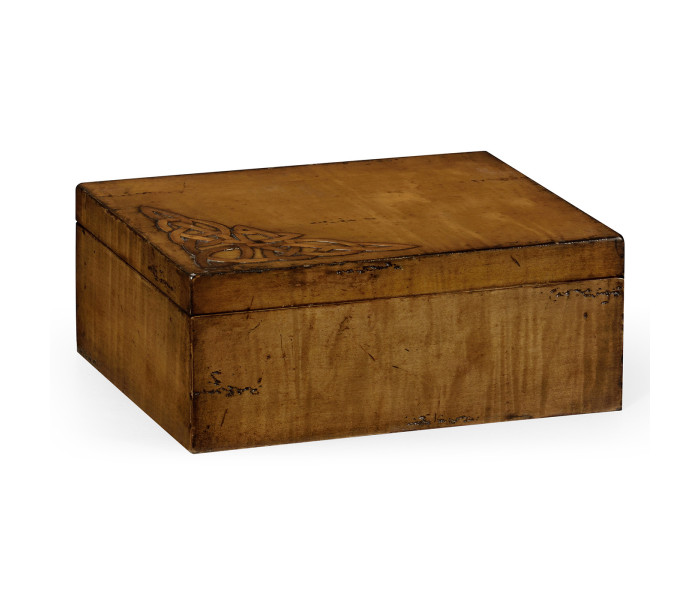Raised Celtic Veneer Rectangular Box