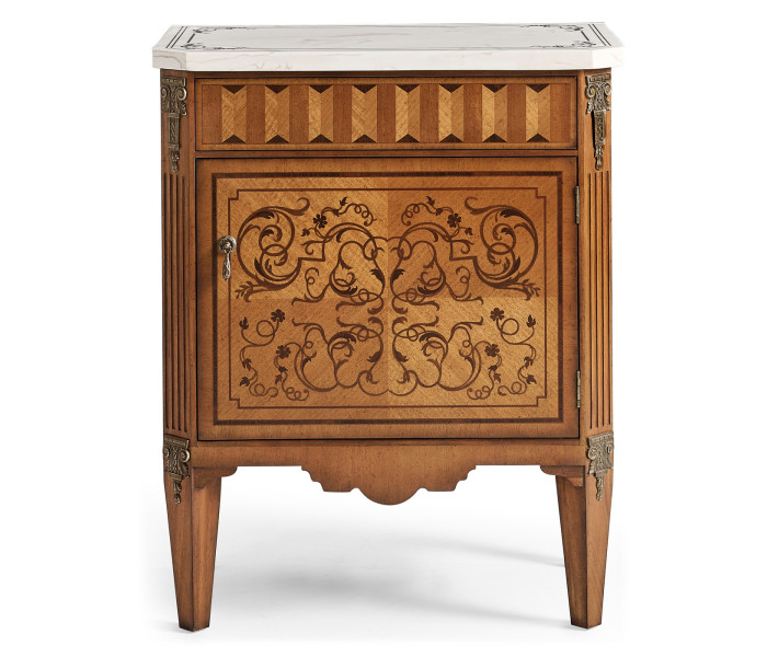 Small Satinwood & Cream Scagliola Italian Commode