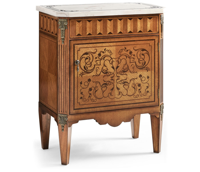 Small Satinwood & Cream Scagliola Italian Commode