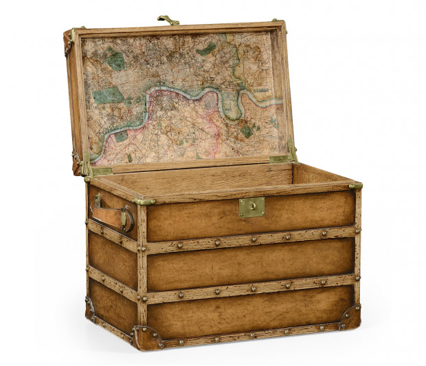 Walnut & Leather Steamer Trunk Walnut & Leather Steamer Trunk