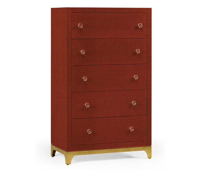 Tall chest with blazer buttons (Lipstick/Gold)