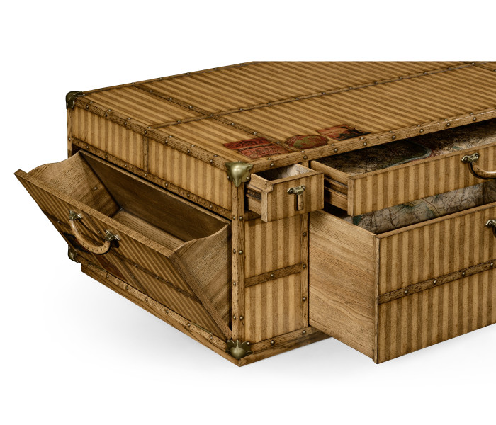 Travel Trunk Style Coffee Table with Storage