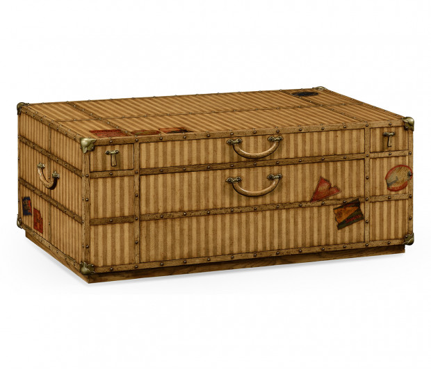 Travel Trunk Style Coffee Table with Storage Travel Trunk Style Coffee Table with Storage