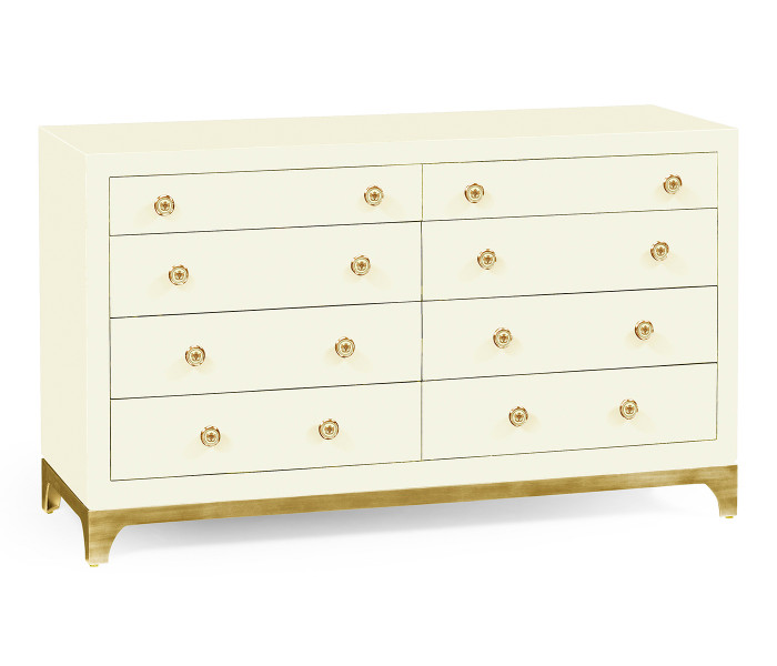 Blanc & Gold Double Low Chest