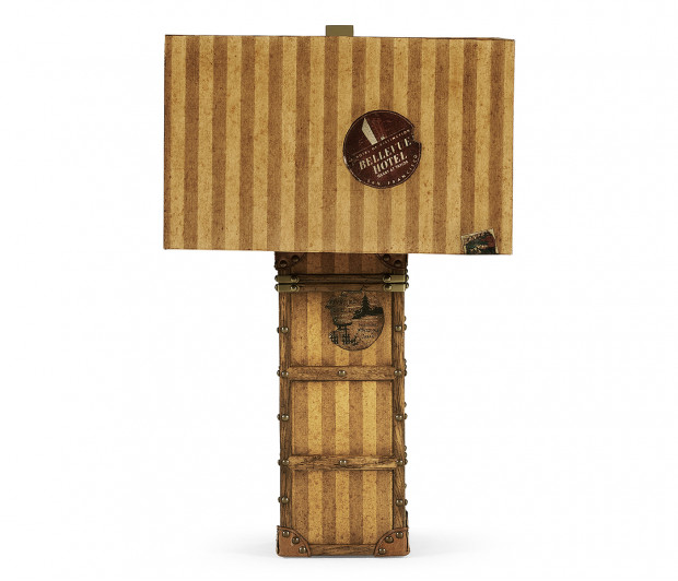 Striped Travel Trunk Style Table Lamp Striped Travel Trunk Style Table Lamp
