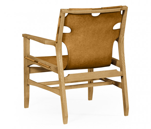 Midcentury Style Slung Medium Antique Chestnut Leather & Light Oak Easy Chair Midcentury Style Slung Medium Antique Chestnut Leather & Light Oak Easy Chair