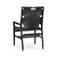 Casual Mid-cent Slung Leather Arm Chair