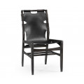 Casual Mid-cent Slung Leather Side Chair