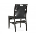 Casual Mid-cent Slung Leather Side Chair