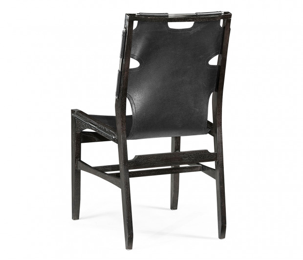 Casual Mid–cent Slung Leather Side Chair Casual Mid–cent Slung Leather Side Chair