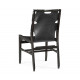 Casual Mid–cent Slung Leather Side Chair