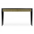 Classic Ebony & Ivory Herringbone Console Table