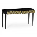 Classic Ebony & Ivory Herringbone Console Table