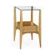 Rectangular Architects End Table with Drawer and Glass Top